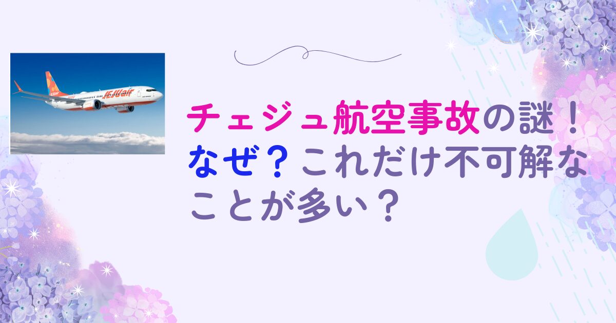 チェジュ 航空 事故 なぜ